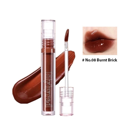 Son bóng Lilybyred Glassy Layer Fixing Tint màu 08 BURNT BRICK Đỏ Nâu(03/2025)