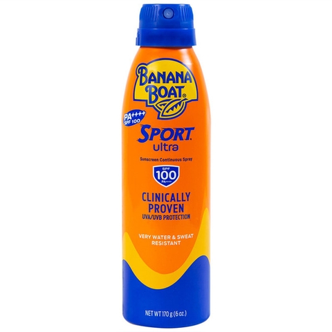 Xịt chống nắng dạng xịt Banana Boat Sport Ultra Suncreen Continuos Spray SPF 100 PA++++ (170g)