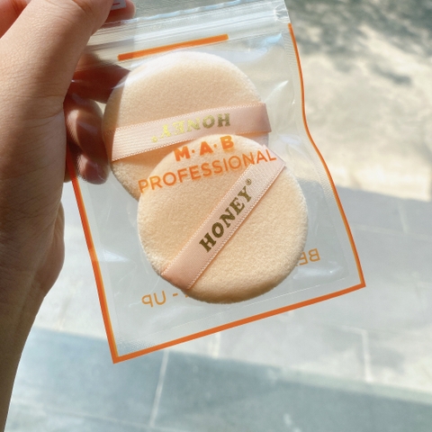 Set 2 Bông mút phấn phủ Honey M.A.B Professional