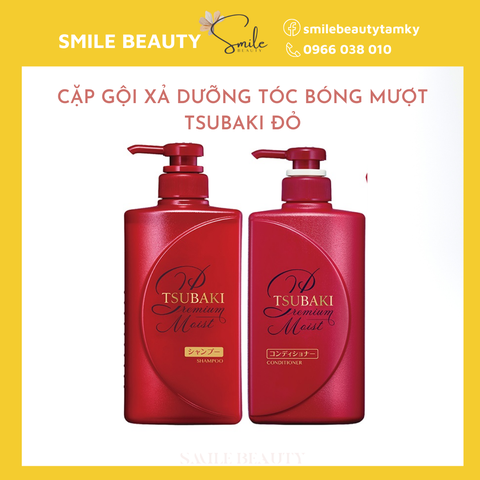 Cặp gội xả cao cấp Tsubaki 490ml Đỏ