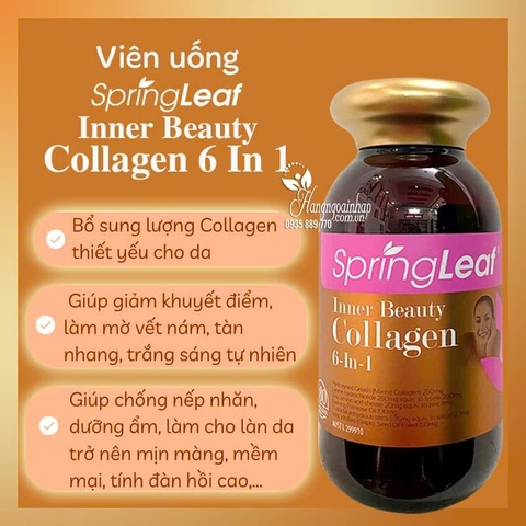Viên uống Collagen 6 in 1 Spring Leaf Inner Beauty của Úc