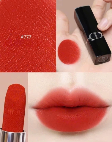 Son Dior Velvet 777 Fahrenheit Đỏ Cam Mini