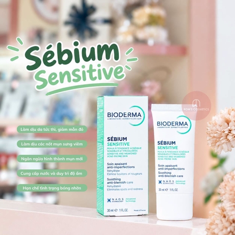 Kem Dưỡng Bioderma Sébium Sensitive Cho Da Mụn Nhạy Cảm 30ml