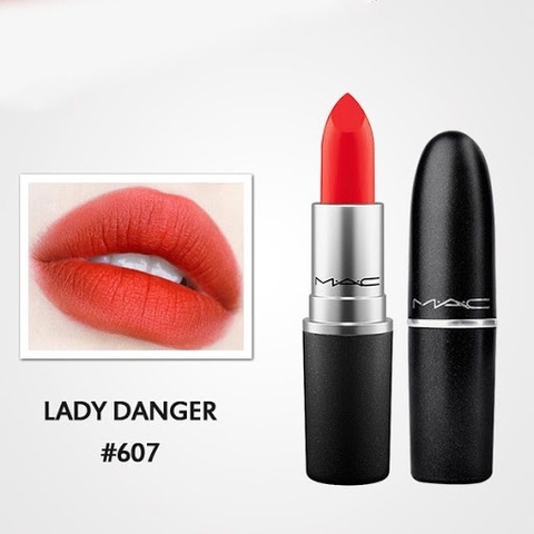 Son thỏi MAC 607 Lady Danger - Đỏ cam