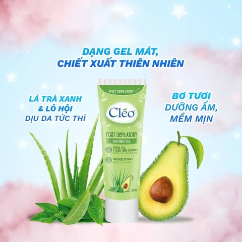 Gel Dưỡng Ẩm, Làm Dịu Da Sau Tẩy Lông CLEO 50g