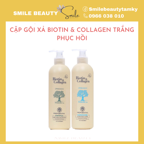 Cặp gội xả Biotin trắng - phục hồi