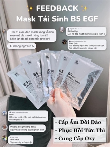 Măt nạ KR.LAB+ B5 EGF COMPLEX MASK giúp cấp ẩm, phục hồi da