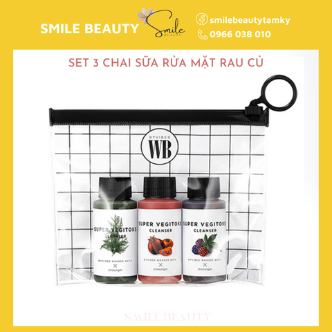 Set 3 chai Sữa rửa mặt rau củ hải độc super vegitoks cleanser 30ml