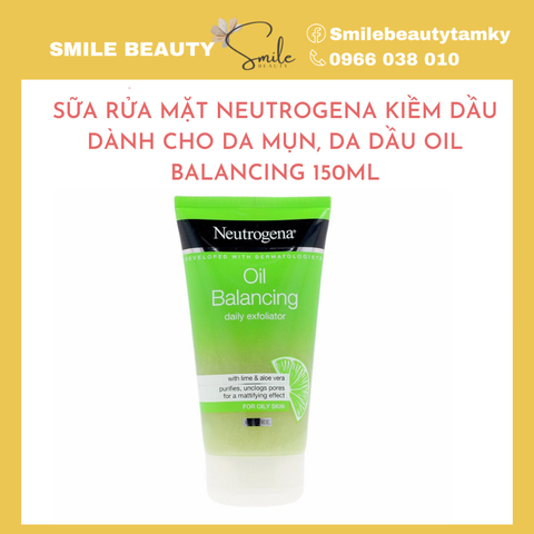 Sữa rửa mặt Neutrogena tuýp 150ml Oil Balancing dành cho da dầu mụn