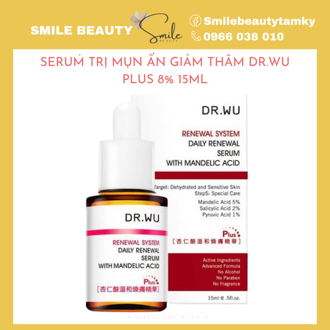 Serum trị mụn ẩn giảm thâm Dr.wu plus 8% 15ml