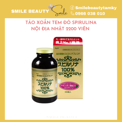 Tảo Xoắn Tem Đỏ Spirulina Nội Địa Nhật 2200 Viên