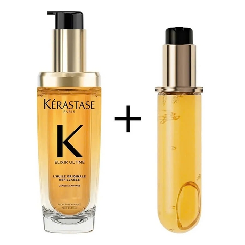 Set Dầu Dưỡng Tóc Kérastase Elixir Ultime L'Huile Originale 75ml + Refill 75ml