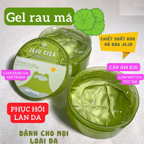 Gel Dưỡng Đa Năng Rau Má Jeju Cica Soothing Gel Pretty Skin 300g