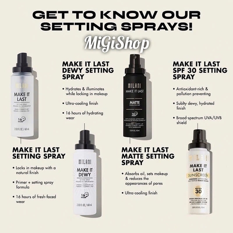 Xịt Khoá Nền  Milani Make It Last Setting Spray 60ml