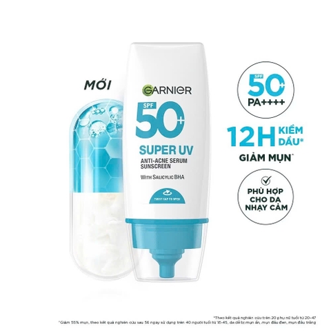 Kem Chống Nắng Kiềm Dầu & Giảm Mụn Garnier SPF50+ 30ml