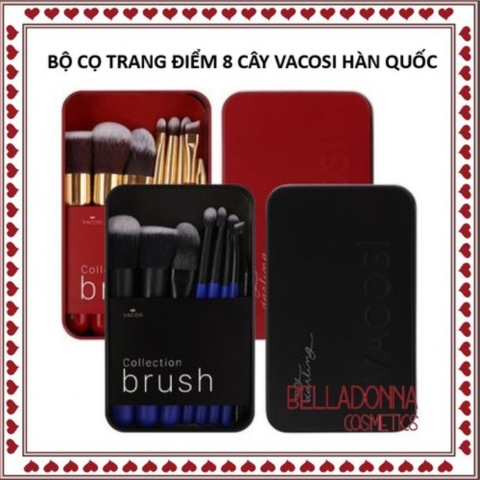 Bộ cọ trang điểm hộp sắt Vacosi Collection Make Up House