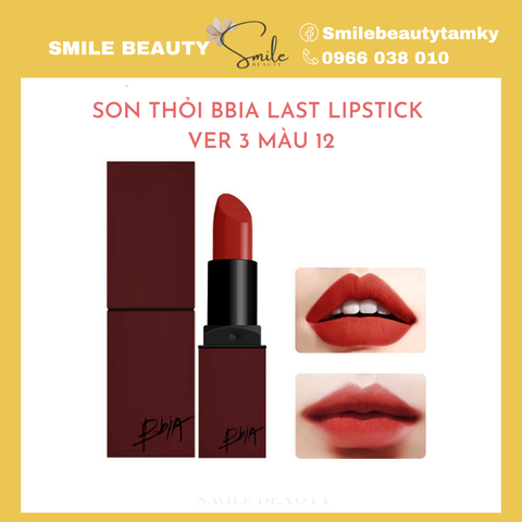 Son thỏi Bbia Last Lipstick Ver.3 màu 12