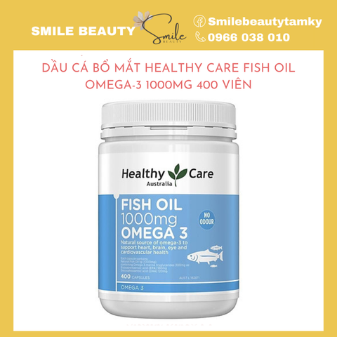 Dầu cá bổ mắt Healthy Care Fish Oil Omega-3 1000mg 400 viên