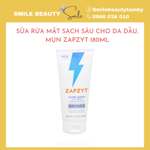 Sữa rửa mặt trị mụn, sạch sâu, dịu nhẹ dành cho da dầu, mụn Zapzyt 180ml