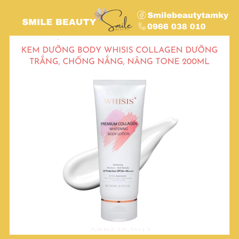 Kem Dưỡng Body Whisis Collagen Dưỡng Trắng, Chống Nắng, Nâng Tone 200ml