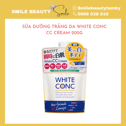 Sữa dưỡng trắng da body White Conc CC Cream 200g