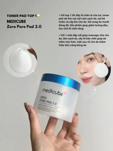 Toner Pad Hỗ Trợ Thu Nhỏ Lỗ Chân Lông Medicube Zero Pore Pad 70 miếng