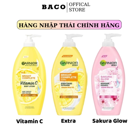 Sữa dưỡng thể toàn thân Garnier Bright Complete Body Lotion 400ml Trắng hồng