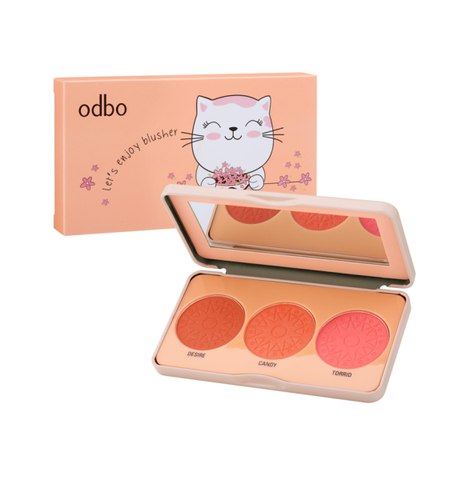Phấn Má Hồng Odbo Let's Enjoy Blusher 3 Color Palette