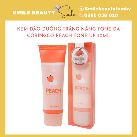 Kem Đào Dưỡng Trắng Nâng Tone Da Coringco Peach Tone Up 50ml