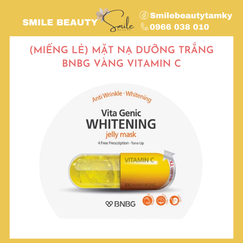 (Miếng lẻ) Mặt Nạ Dưỡng Trắng BNBG Vàng Vitamin C