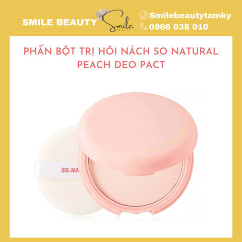 Phấn bột trị hôi nách So Natural Peach Deo Pact