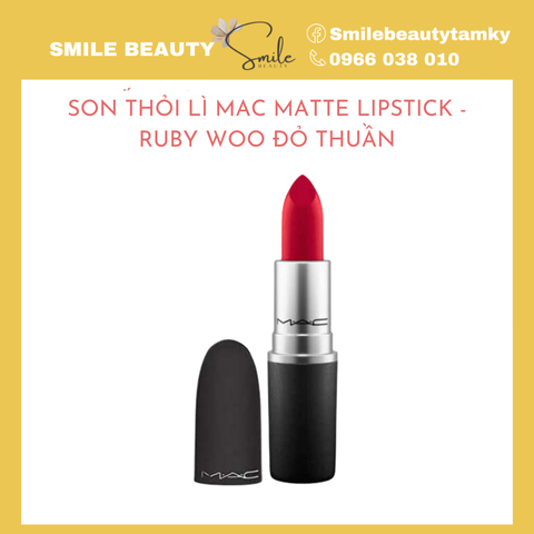 Son thỏi lì MAC MATTE LIPSTICK - Ruby Woo đỏ thuần 707