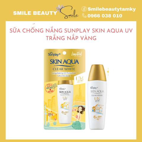 Sữa chống nắng Sunplay Skin Aqua UV trắng nắp vàng