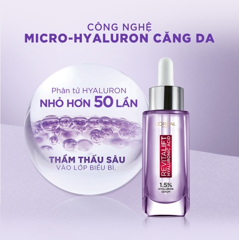 Serum L'Oreal Hyaluronic Acid Cấp Ẩm Sáng Da 30ml