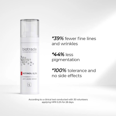 Serum hỗ trợ trẻ hóa sáng da mờ thâm BIOTRADE Retinol 0,2% Anti-Aging 30ml