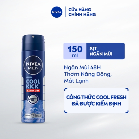 Xịt Ngăn Mùi NIVEA MEN Cool Kick Mát Lạnh 150ml