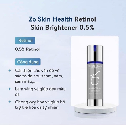 Kem dưỡng trắng da, chống lão hóa Zo Skin Health Retinol Skin Brightener 0,5% 50ml