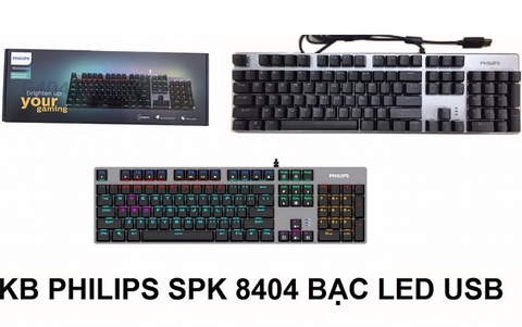BÀN PHÍM CƠ GAMING PHILIPS SPK 8404 LED RGB