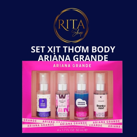 Set 4 chai nước hoa xịt thơm toàn thân  Ariana Grande body mist dành cho nữ