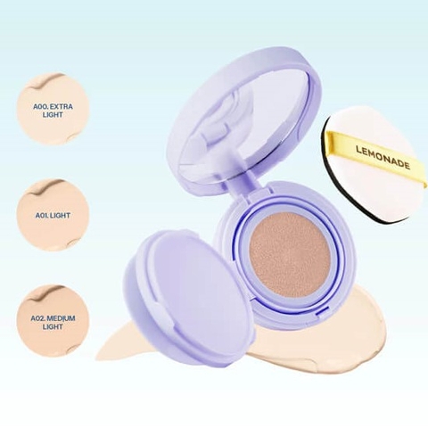 Phấn nước mỏng nhẹ kiềm dầu thuần chay chống nắng Lemonade SuperMatte No Makeup Cushion