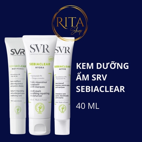 Kem dưỡng da SVR Sebiaclear Active Mat +Pores Hydra dành cho da dầu mụn 40ml