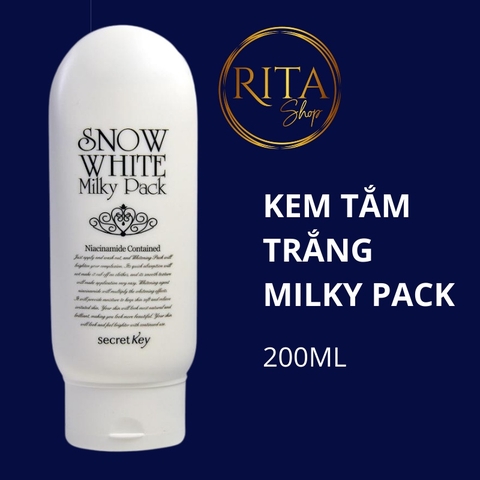 Kem dưỡng trắng da Snow White Milky Pack Secret Key 200ml