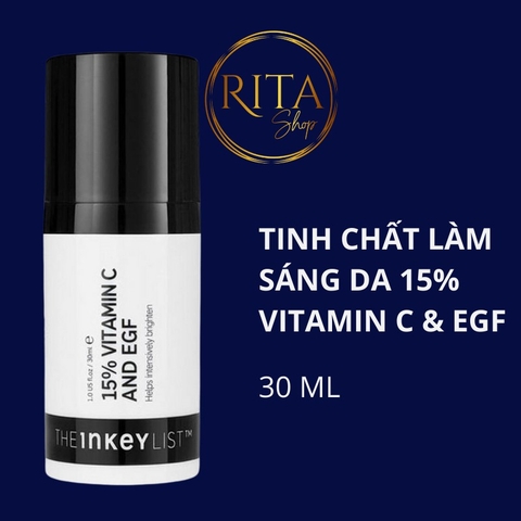 Tinh Chất dưỡng da trắng sáng The Inkey List 15% Vitamin C and EGF Brightening Serum 30 ml