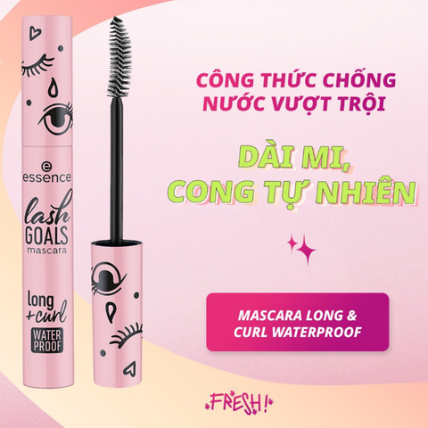 Mascara Essence Lash Goals Volume Curl Waterproof chuốt mi làm dài mi không gây bết dính 7,5ml