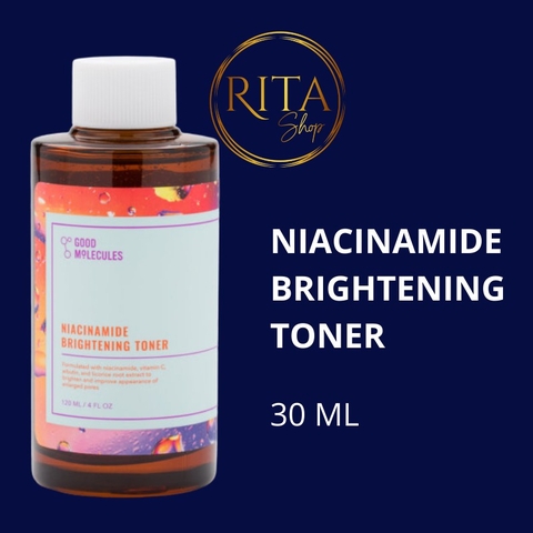 Nước hoa hồng làm sáng da, giảm thâm Good Molecules Niacinamide Brightening Toner 30ml