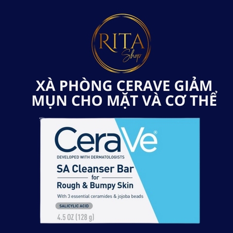 Xà phòng Cerave SA Cleanser Bar Soap giảm mụn for rough and bumpy skin cho da mặt và body