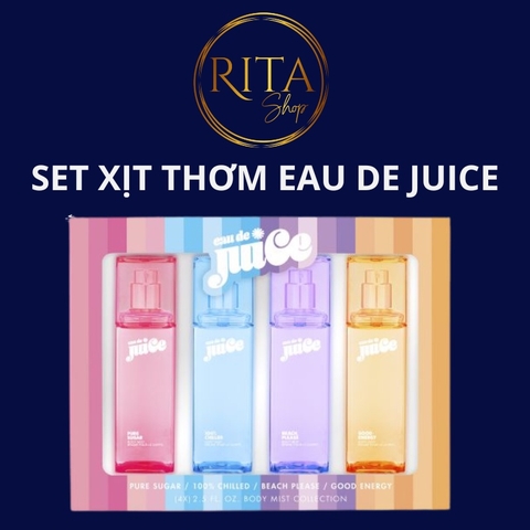 Set 4 chai xịt thơm toàn thân Eau De Juice body mist