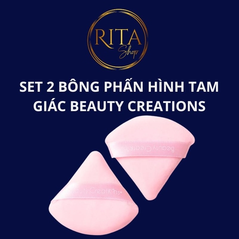 Set 2 bông phấn hình tam giác Beauty Creations Puff Puff