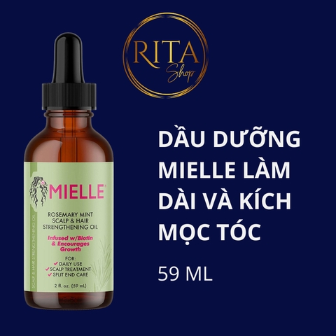 Dầu dưỡng làm dài và kích mọc tóc Mielle Rosemary mint Scalp & Hair Strengthening Oil 59ml
