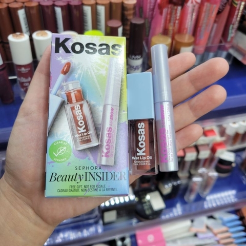 Set son dưỡng và gel định hình chân mày Kosas mini